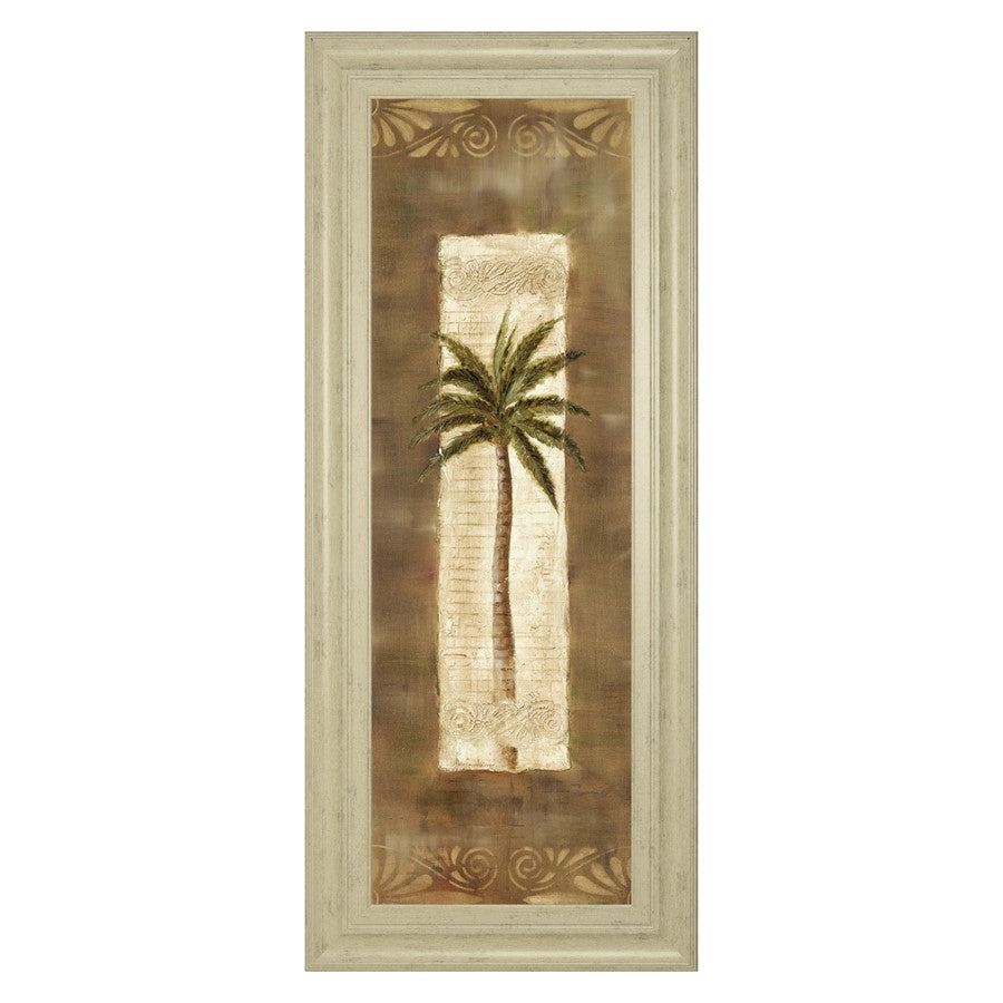Classy Living Scroll Palm II 18x42in Wall Art | Traditional Ivory Bliss MDF Frame | Living Room & Bedroom Botanical Decor | 1 x 18 x 42 in | Model 1212