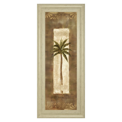 Classy Living Scroll Palm II 18x42in Wall Art | Traditional Ivory Bliss MDF Frame | Living Room & Bedroom Botanical Decor | 1 x 18 x 42 in | Model 1212