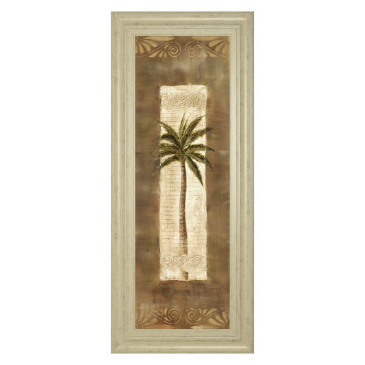 Classy Living Scroll Palm II 18x42in Wall Art | Traditional Ivory Bliss MDF Frame | Living Room & Bedroom Botanical Decor | 1 x 18 x 42 in | Model 1212