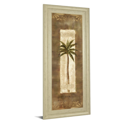 Classy Living Scroll Palm II 18x42in Wall Art | Traditional Ivory Bliss MDF Frame | Living Room & Bedroom Botanical Decor | 1 x 18 x 42 in | Model 1212