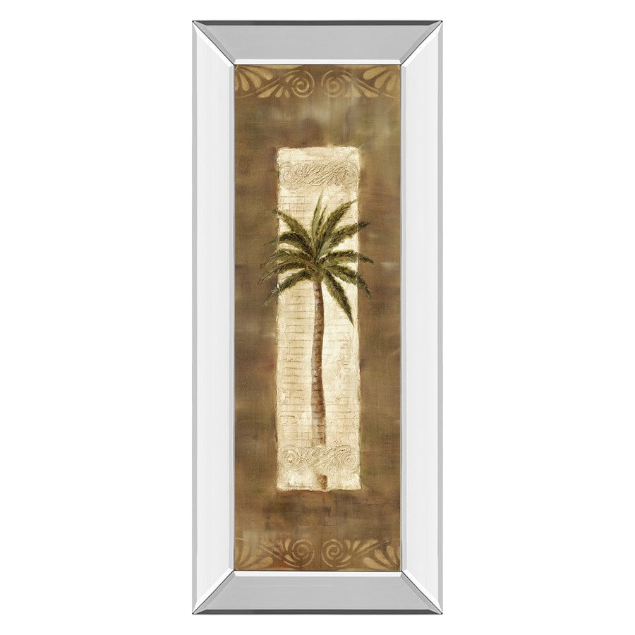 Classy Living Scroll Palm II 18x42in Wall Art | Traditional Botanical Palm Tree with Mirrored Frame | Living Room & Bedroom Decor | 18 x 42 | Model 1212MF