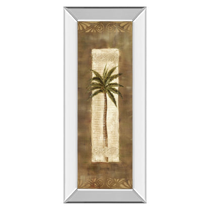 Classy Living Scroll Palm II 18x42in Wall Art | Traditional Botanical Palm Tree with Mirrored Frame | Living Room & Bedroom Decor | 18 x 42 | Model 1212MF