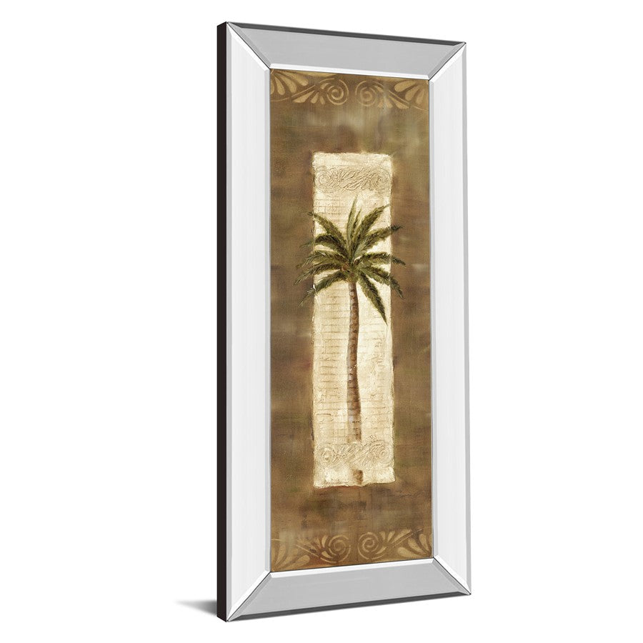 Classy Living Scroll Palm II 18x42in Wall Art | Traditional Botanical Palm Tree with Mirrored Frame | Living Room & Bedroom Decor | 18 x 42 | Model 1212MF