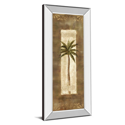 Classy Living Scroll Palm II 18x42in Wall Art | Traditional Botanical Palm Tree with Mirrored Frame | Living Room & Bedroom Decor | 18 x 42 | Model 1212MF