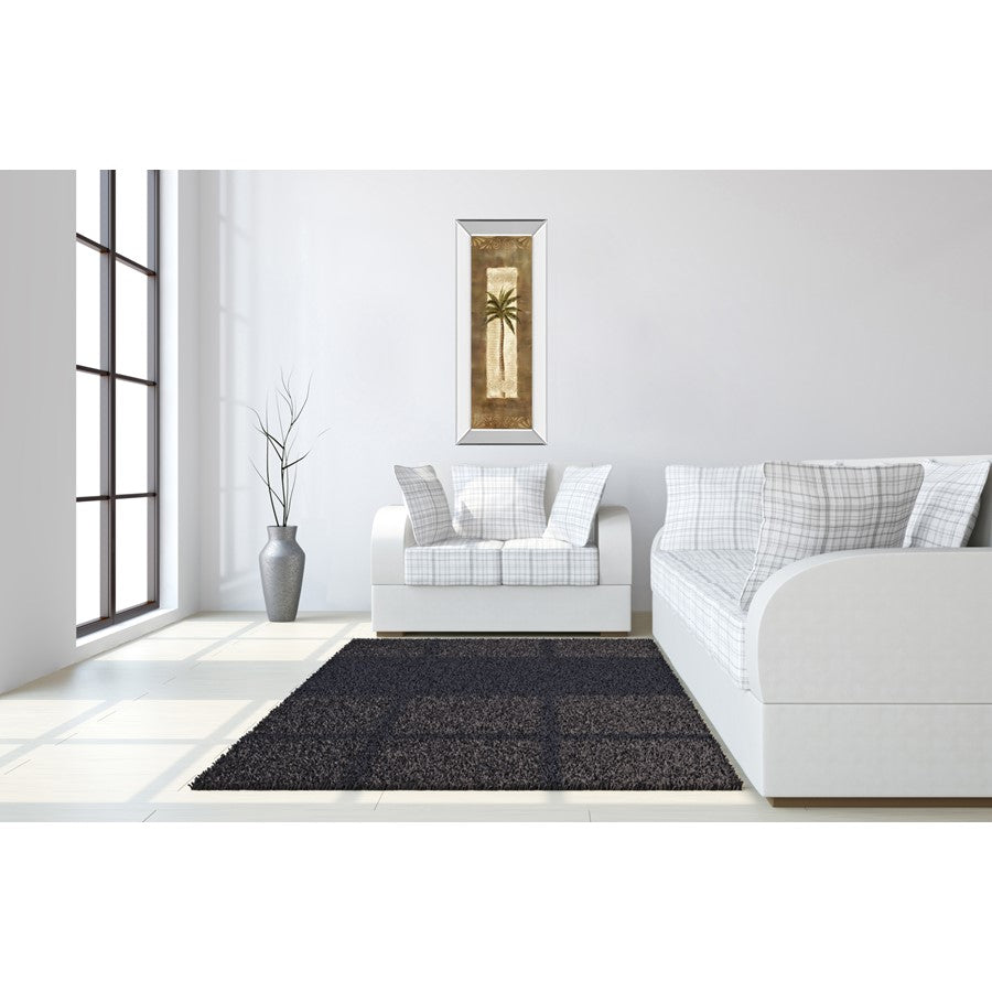 Classy Living Scroll Palm II 18x42in Wall Art | Traditional Botanical Palm Tree with Mirrored Frame | Living Room & Bedroom Decor | 18 x 42 | Model 1212MF