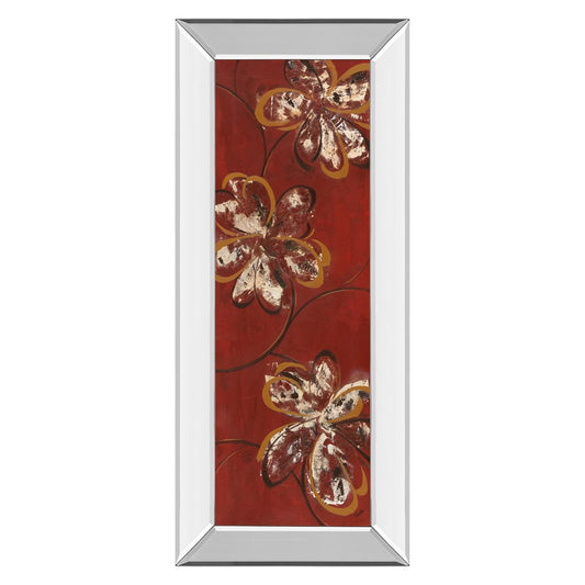 Classy Living Dancing Blossoms 18x42in Wall Art | Contemporary Multicolor Floral on Mirrored Frame | Living Room & Bedroom Decor | 18 x 42 | Model 1218MF