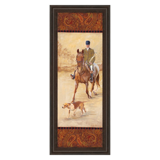 Classy Living Hunting Elegance Wall Art 18x42in | Traditional Equestrian Scene Cinnamon Mocha Frame | Living Room & Office Decor | 18 x 42 x | Model 1222