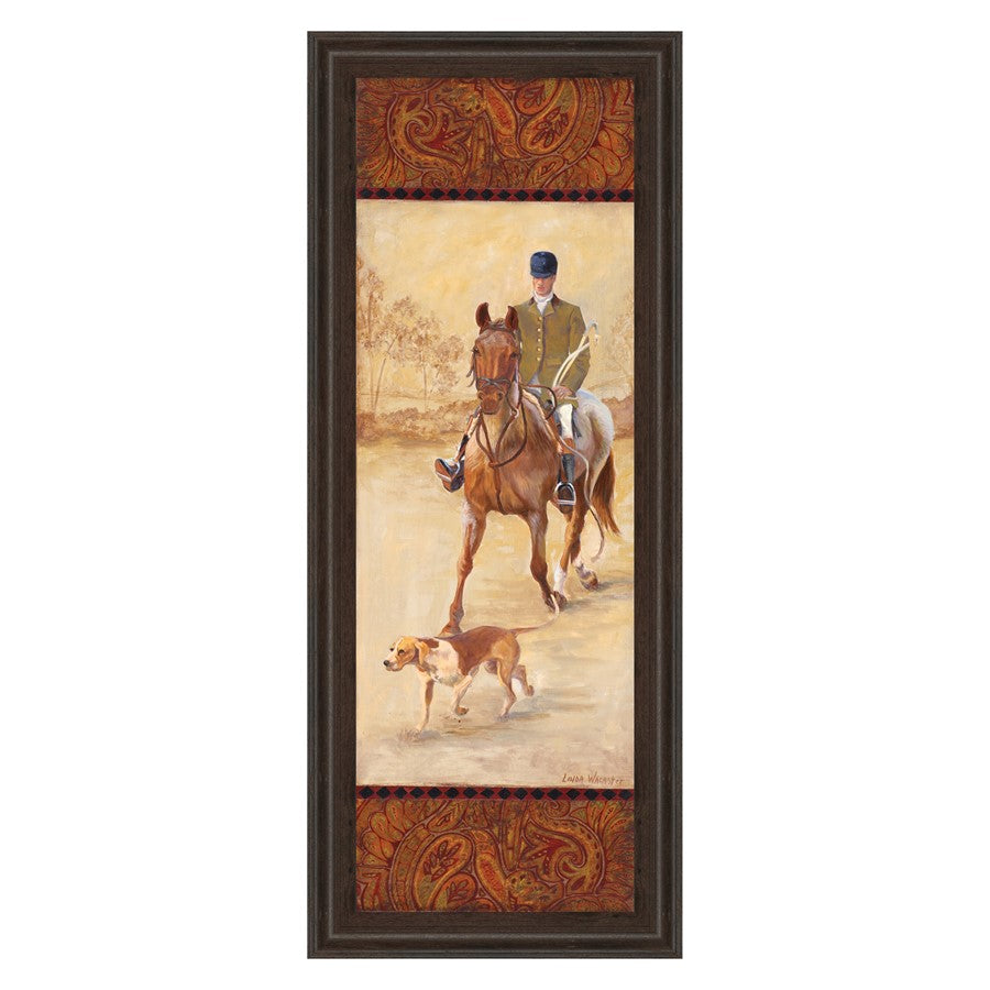 Classy Living Hunting Elegance Wall Art 18x42in | Traditional Equestrian Scene Cinnamon Mocha Frame | Living Room & Office Decor | 18 x 42 x | Model 1222