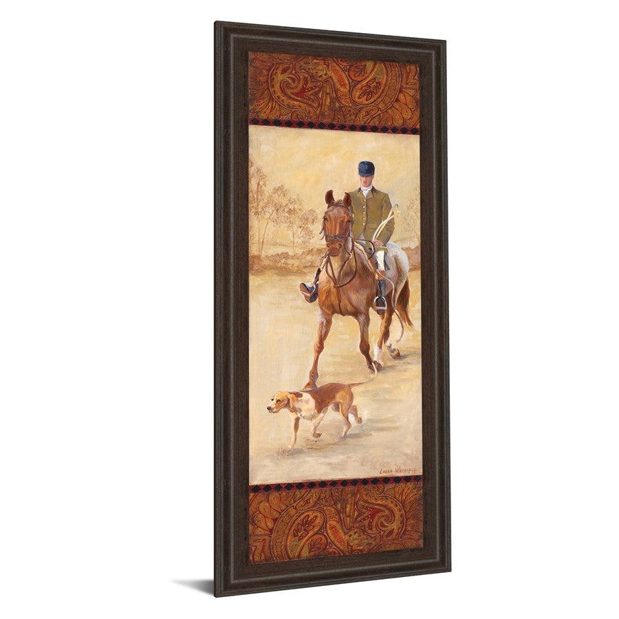 Classy Living Hunting Elegance Wall Art 18x42in | Traditional Equestrian Scene Cinnamon Mocha Frame | Living Room & Office Decor | 18 x 42 x | Model 1222