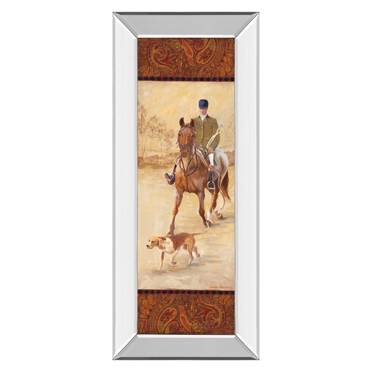 Classy Living Hunting Elegance 18x42in Wall Art | Traditional Equestrian Scene with Mirrored Frame | Living Room & Office Decor | 18 x 42 x | Model 1222MF