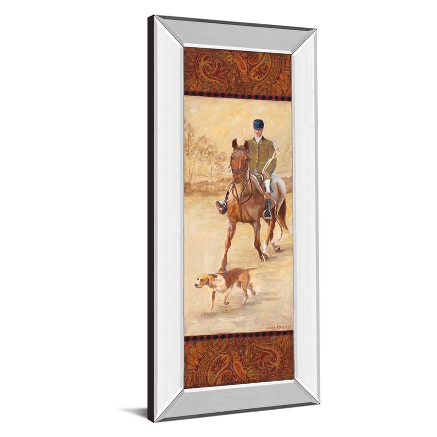 Classy Living Hunting Elegance 18x42in Wall Art | Traditional Equestrian Scene with Mirrored Frame | Living Room & Office Decor | 18 x 42 x | Model 1222MF