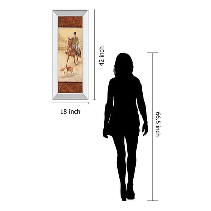Classy Living Hunting Elegance 18x42in Wall Art | Traditional Equestrian Scene with Mirrored Frame | Living Room & Office Decor | 18 x 42 x | Model 1222MF