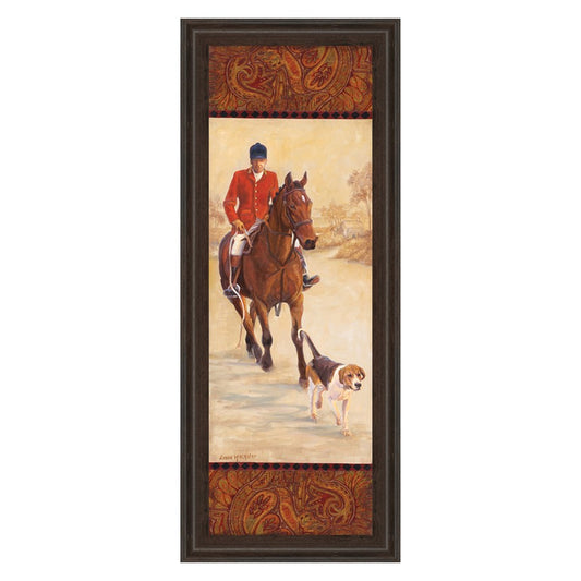 Classy Living On The Hunt I Wall Art 18x42in | Traditional Cinnamon Mocha MDF Frame | Living Room & Office Decor | 18 x 42 x 1 in | Model 1223