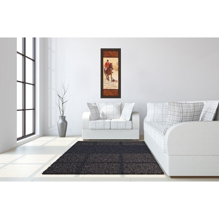 Classy Living On The Hunt I Wall Art 18x42in | Traditional Cinnamon Mocha MDF Frame | Living Room & Office Decor | 18 x 42 x 1 in | Model 1223