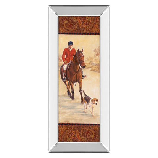 Classy Living On The Hunt I Wall Art 18x42in | Traditional Hunting Scene with Mirrored Frame | Living Room, Office & Den Decor | 18 x 42 x | Model 1223MF