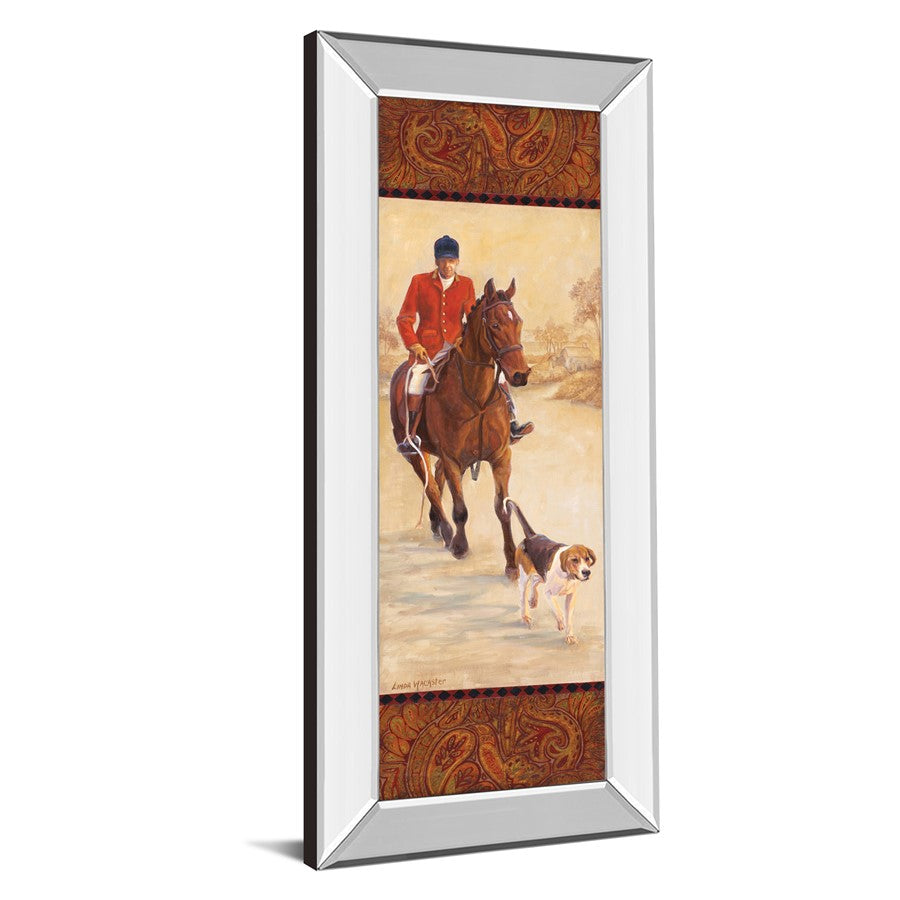 Classy Living On The Hunt I Wall Art 18x42in | Traditional Hunting Scene with Mirrored Frame | Living Room, Office & Den Decor | 18 x 42 x | Model 1223MF