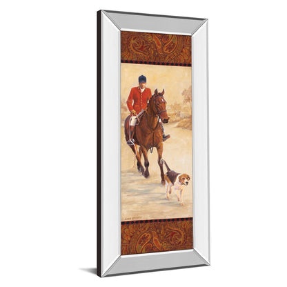 Classy Living On The Hunt I Wall Art 18x42in | Traditional Hunting Scene with Mirrored Frame | Living Room, Office & Den Decor | 18 x 42 x | Model 1223MF
