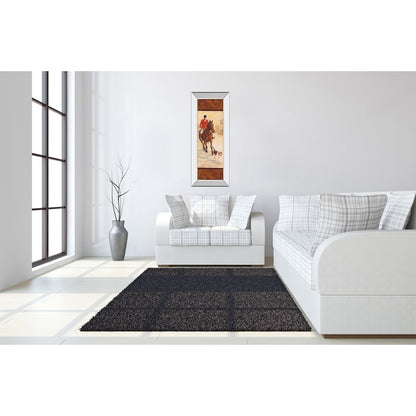Classy Living On The Hunt I Wall Art 18x42in | Traditional Hunting Scene with Mirrored Frame | Living Room, Office & Den Decor | 18 x 42 x | Model 1223MF
