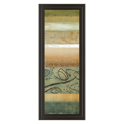 Classy Living Verdant Cascade 18x42in Wall Art | Contemporary Multicolor Abstract on Paper in Dark Chocolate MDF Frame | Living Room & Office | Model 1225