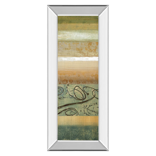 Classy Living Verdant Cascade 18x42in Wall Art | Contemporary Multicolor Abstract on Paper in Mirrored Frame | Living Room & Office Decor | Model 1225MF
