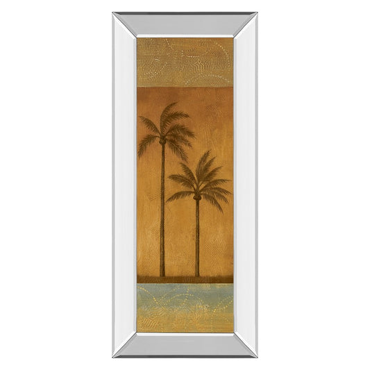 Classy Living Golden Palm II 18x42in Vertical Wall Art | Contemporary Mixed Media with Mirrored Frame | Living Room & Bedroom Decor | 18 x | Model 1231MF