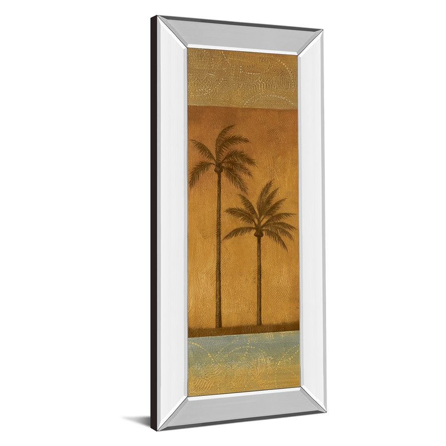 Classy Living Golden Palm II 18x42in Vertical Wall Art | Contemporary Mixed Media with Mirrored Frame | Living Room & Bedroom Decor | 18 x | Model 1231MF