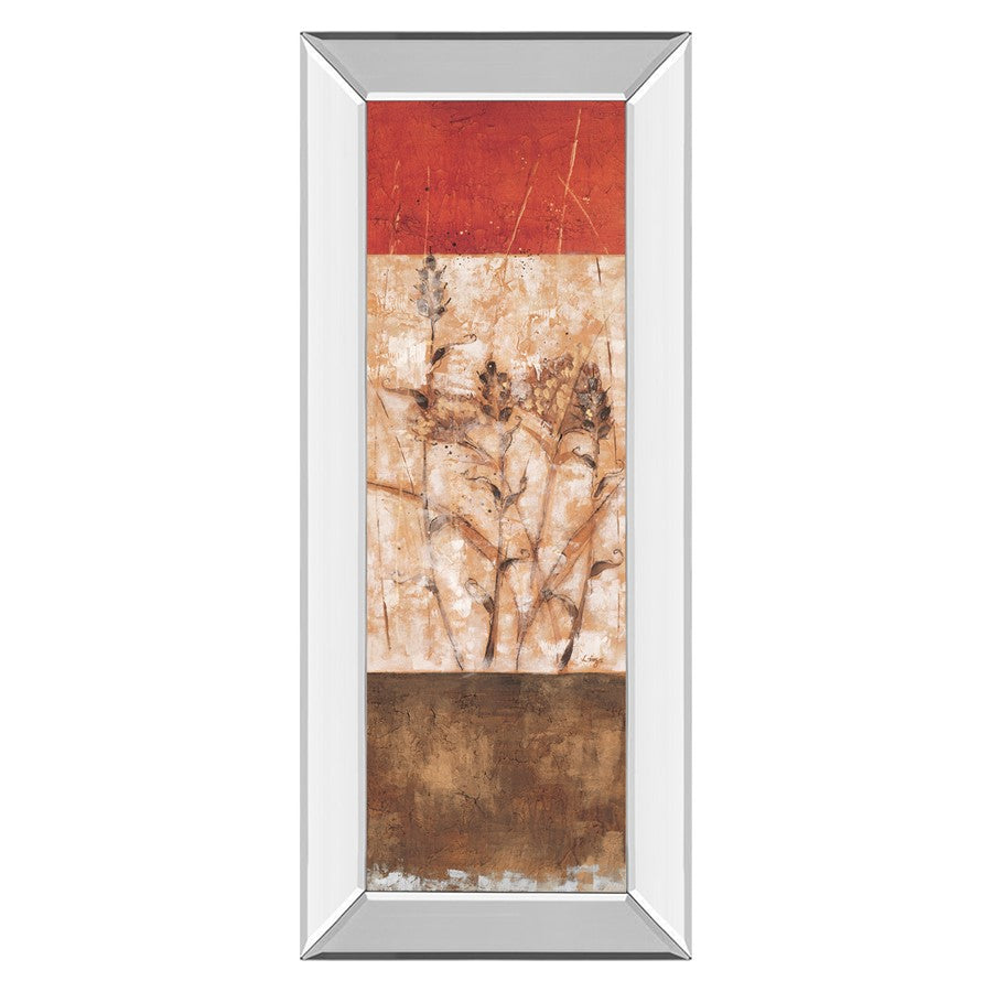 Classy Living Fresco I 18x42in Vertical Wall Art | Contemporary Botanical Print with Mirrored Frame | Living Room & Office Decor | 18 x 42 | Model 1234MF