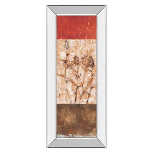 Classy Living Fresco I 18x42in Vertical Wall Art | Contemporary Botanical Print with Mirrored Frame | Living Room & Office Decor | 18 x 42 | Model 1234MF