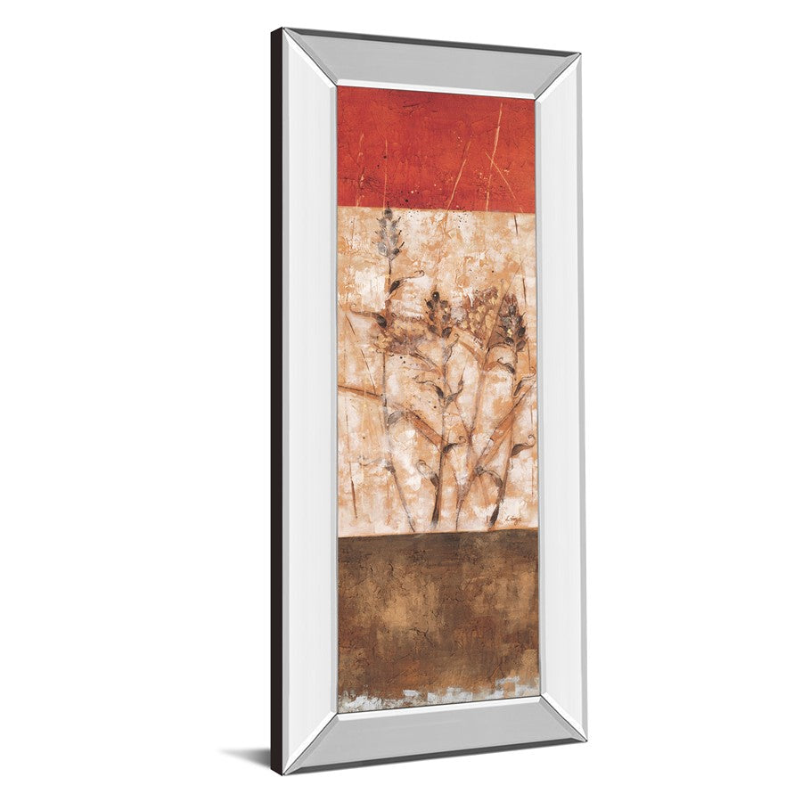 Classy Living Fresco I 18x42in Vertical Wall Art | Contemporary Botanical Print with Mirrored Frame | Living Room & Office Decor | 18 x 42 | Model 1234MF