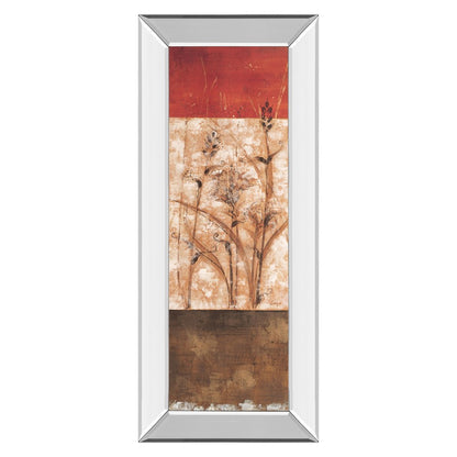 Classy Living Fresco II 18x42in Rectangular Wall Art | Contemporary Botanical Floral on Mirrored Frame | Living Room & Bedroom Decor | 3 x | Model 1235MF
