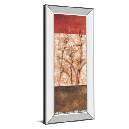 Classy Living Fresco II 18x42in Rectangular Wall Art | Contemporary Botanical Floral on Mirrored Frame | Living Room & Bedroom Decor | 3 x | Model 1235MF