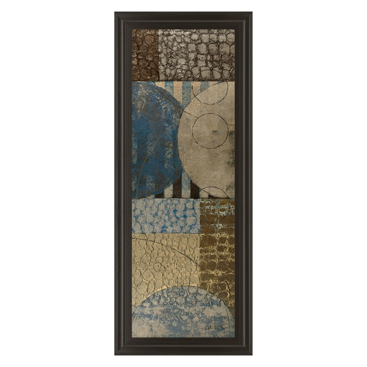 Classy Living Bubble Structure II 18x42in Wall Art | Transitional Multicolor Abstract on Paper with Dark Chocolate MDF Frame | Living Room & | Model 1238