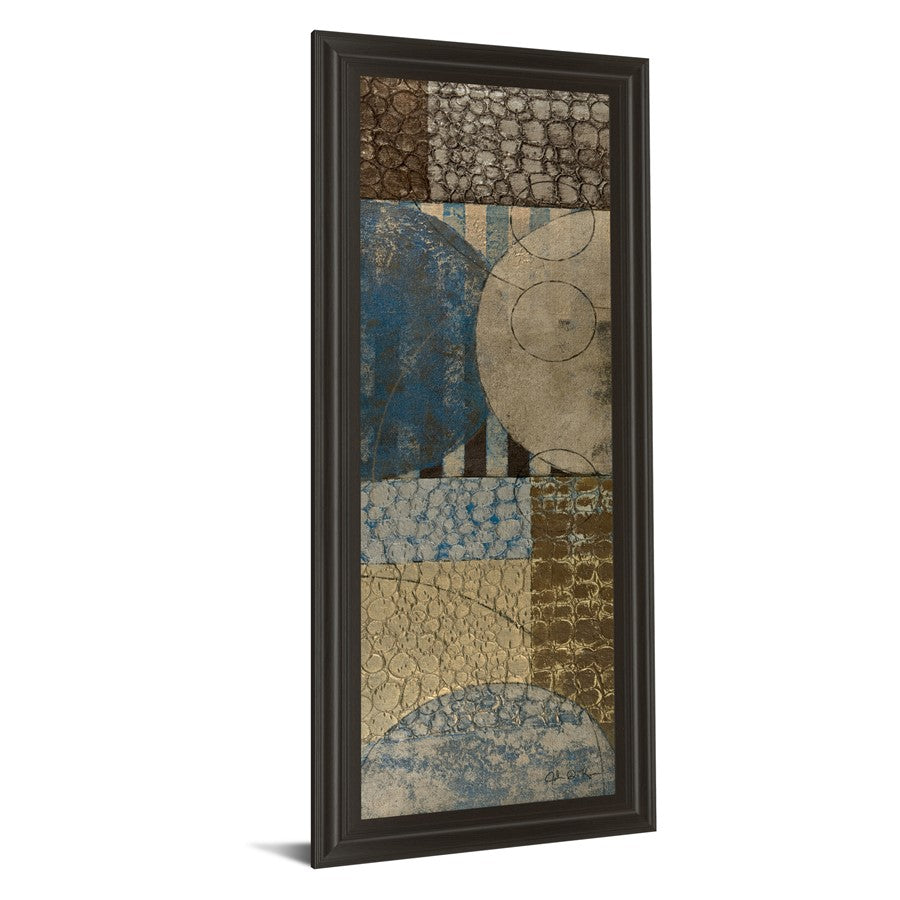 Classy Living Bubble Structure II 18x42in Wall Art | Transitional Multicolor Abstract on Paper with Dark Chocolate MDF Frame | Living Room & | Model 1238