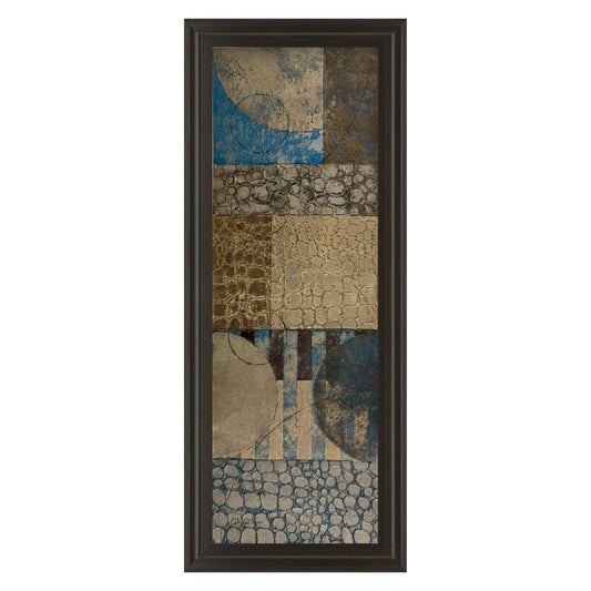 Classy Living Bubble Structure I Wall Art 18x42in | Transitional Abstract Multicolor on Paper in Dark Chocolate MDF Frame | Living Room & | Model 1239