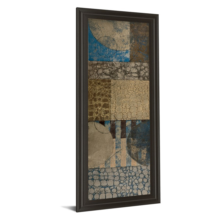Classy Living Bubble Structure I Wall Art 18x42in | Transitional Abstract Multicolor on Paper in Dark Chocolate MDF Frame | Living Room & | Model 1239