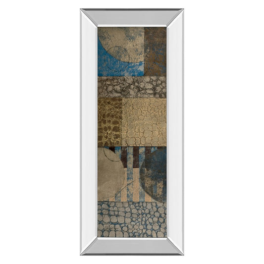 Classy Living Bubble Structure I 18x42in Rectangular Wall Art | Transitional Multicolor Abstract on Paper with Mirrored Frame | Living Room | Model 1239MF