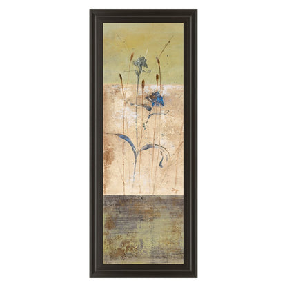 Classy Living Kimono Bloom 18x42in Vertical Wall Art | Contemporary Multicolor Paper on MDF in Dark Chocolate Frame | Living Room & Bedroom | Model 1240