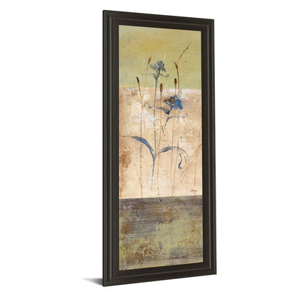 Classy Living Kimono Bloom 18x42in Vertical Wall Art | Contemporary Multicolor Paper on MDF in Dark Chocolate Frame | Living Room & Bedroom | Model 1240