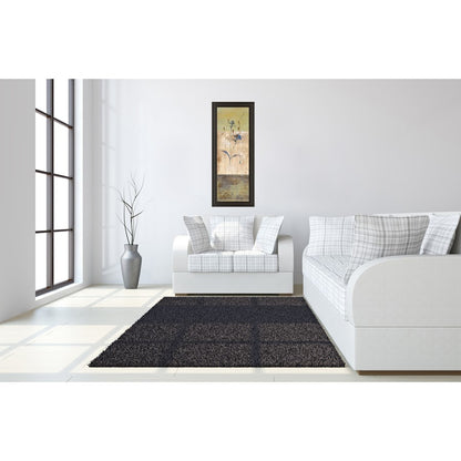 Classy Living Kimono Bloom 18x42in Vertical Wall Art | Contemporary Multicolor Paper on MDF in Dark Chocolate Frame | Living Room & Bedroom | Model 1240