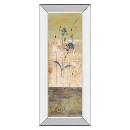Classy Living Kimono Bloom 18x42in Vertical Wall Art | Contemporary Floral on Paper with Mirrored Frame | Living Room & Bedroom Decor | 18 | Model 1240MF