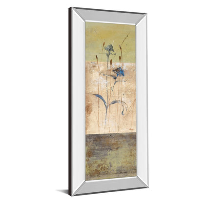 Classy Living Kimono Bloom 18x42in Vertical Wall Art | Contemporary Floral on Paper with Mirrored Frame | Living Room & Bedroom Decor | 18 | Model 1240MF
