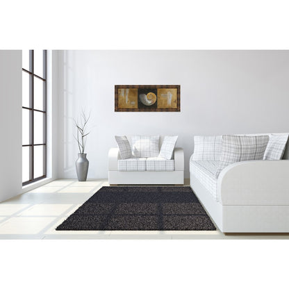 Classy Living Seashell Spiral 42x18in Wall Art | Transitional Coastal Paper Print in Dark Chocolate MDF Frame | Living Room & Bedroom Decor | Model 1242