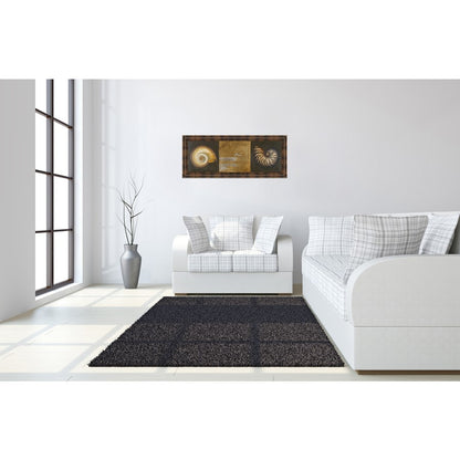 Classy Living Seashell Elegance 42x18in Wall Art | Transitional Dark Chocolate MDF Frame with Glass | Living Room & Office Coastal Decor | 42 | Model 1243
