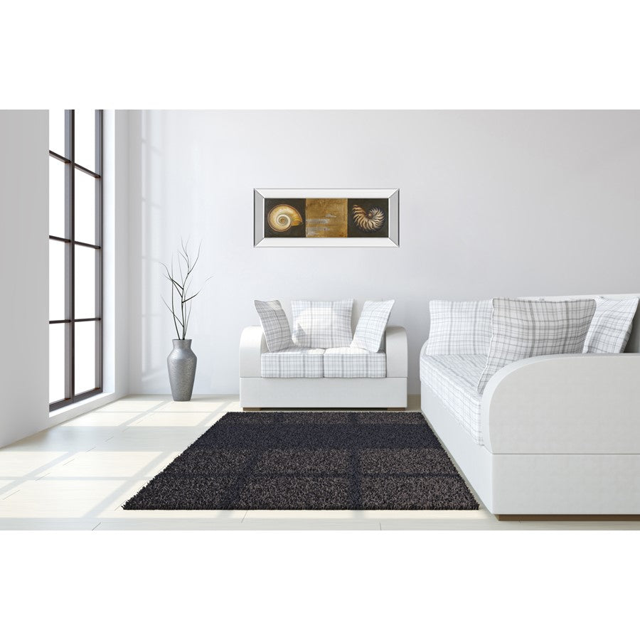 Classy Living Seashell Elegance 42x18in Wall Art | Transitional Mirrored Frame with Seashell Graphic Art | Living Room & Office Coastal | Model 1243MF