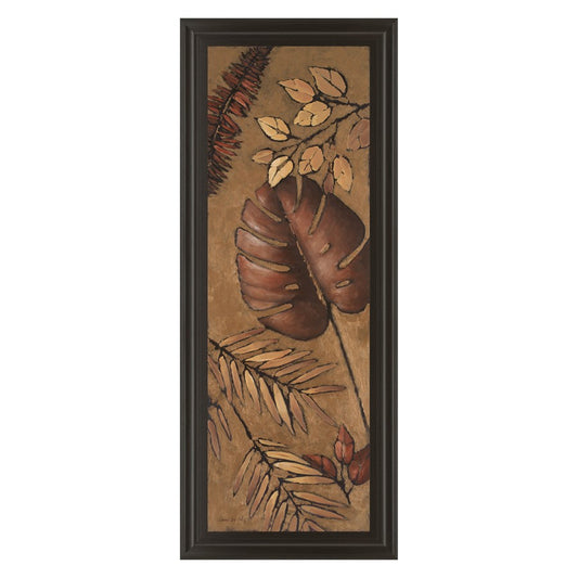 Classy Living Indian Summer IV 18x42in Wall Art | Contemporary Mixed Media on Paper in Dark Chocolate MDF Frame | Living Room & Office Decor | Model 1246