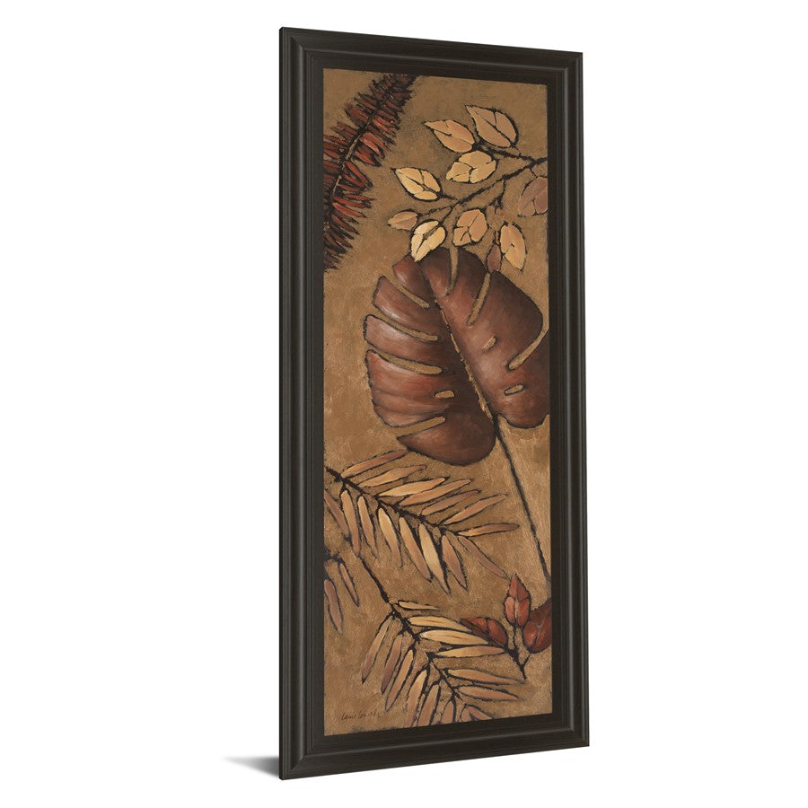 Classy Living Indian Summer IV 18x42in Wall Art | Contemporary Mixed Media on Paper in Dark Chocolate MDF Frame | Living Room & Office Decor | Model 1246