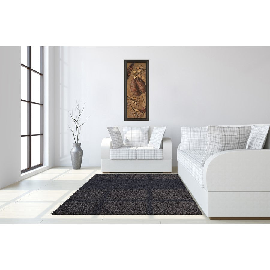 Classy Living Indian Summer IV 18x42in Wall Art | Contemporary Mixed Media on Paper in Dark Chocolate MDF Frame | Living Room & Office Decor | Model 1246