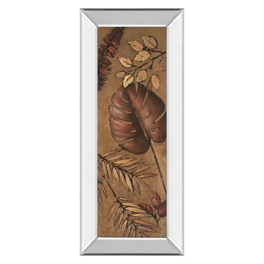 Classy Living Indian Summer IV 42in Vertical Wall Art | Contemporary Mixed Media with Mirrored Frame | Living Room & Office Decor | 18 x 42 | Model 1246MF