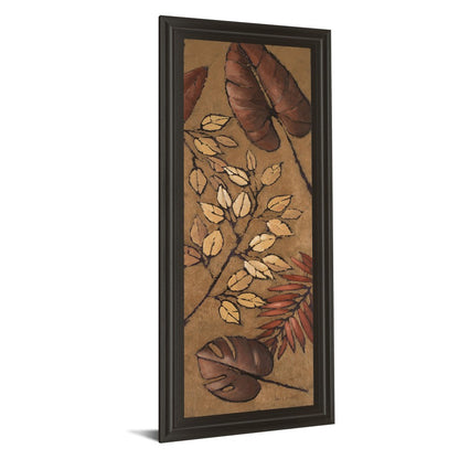 Classy Living Autumn Leaves 18x42in Wall Art | Contemporary Dark Chocolate MDF Frame with Glass | Living Room & Office Decor | 18 x 42 x 1 in | Model 1247