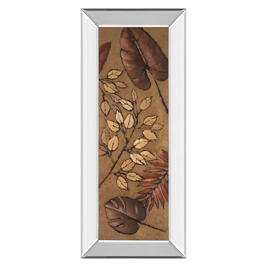Classy Living Autumn Leaves 18x42in Wall Art | Contemporary Mixed Media with Mirrored Frame | Living Room & Office Decor | 18 x 42 x 3 in | Model 1247MF